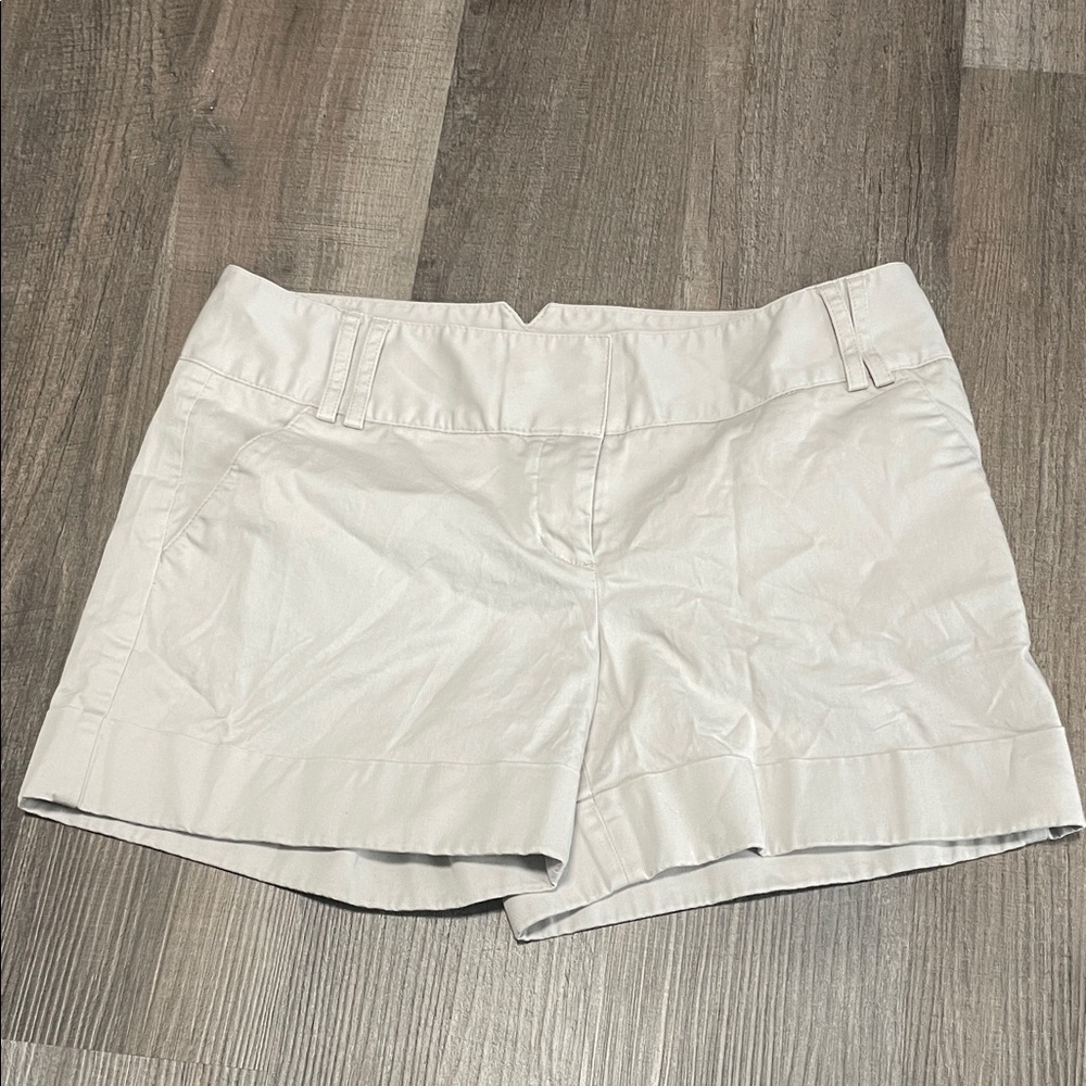 Express Cream Casual Tailored Bermuda Shorts